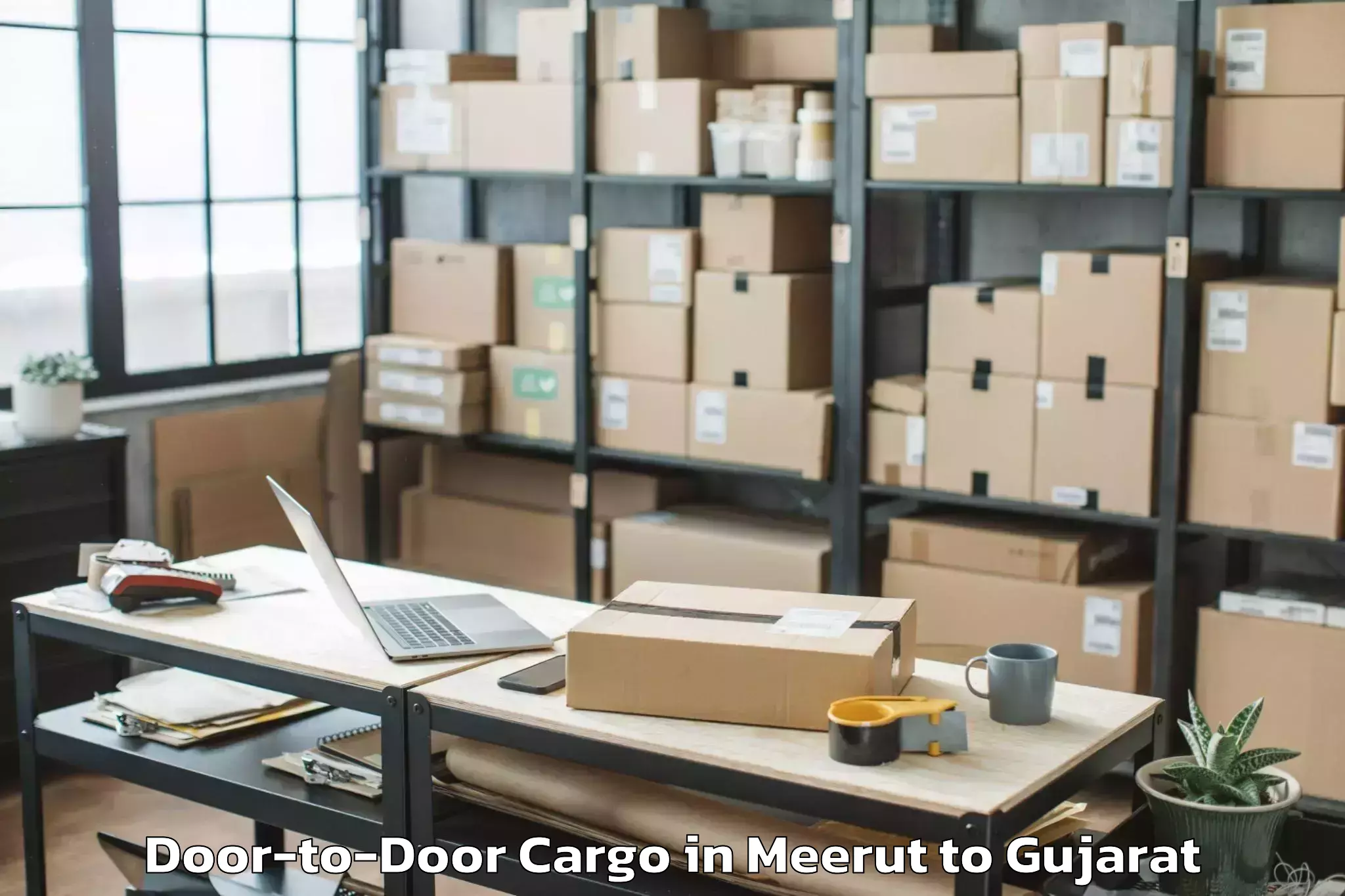 Get Meerut to Una Gir Somnath Door To Door Cargo